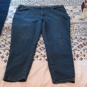 SHEIN Dark Blue Skinny Ankle Jeans  Stretchy